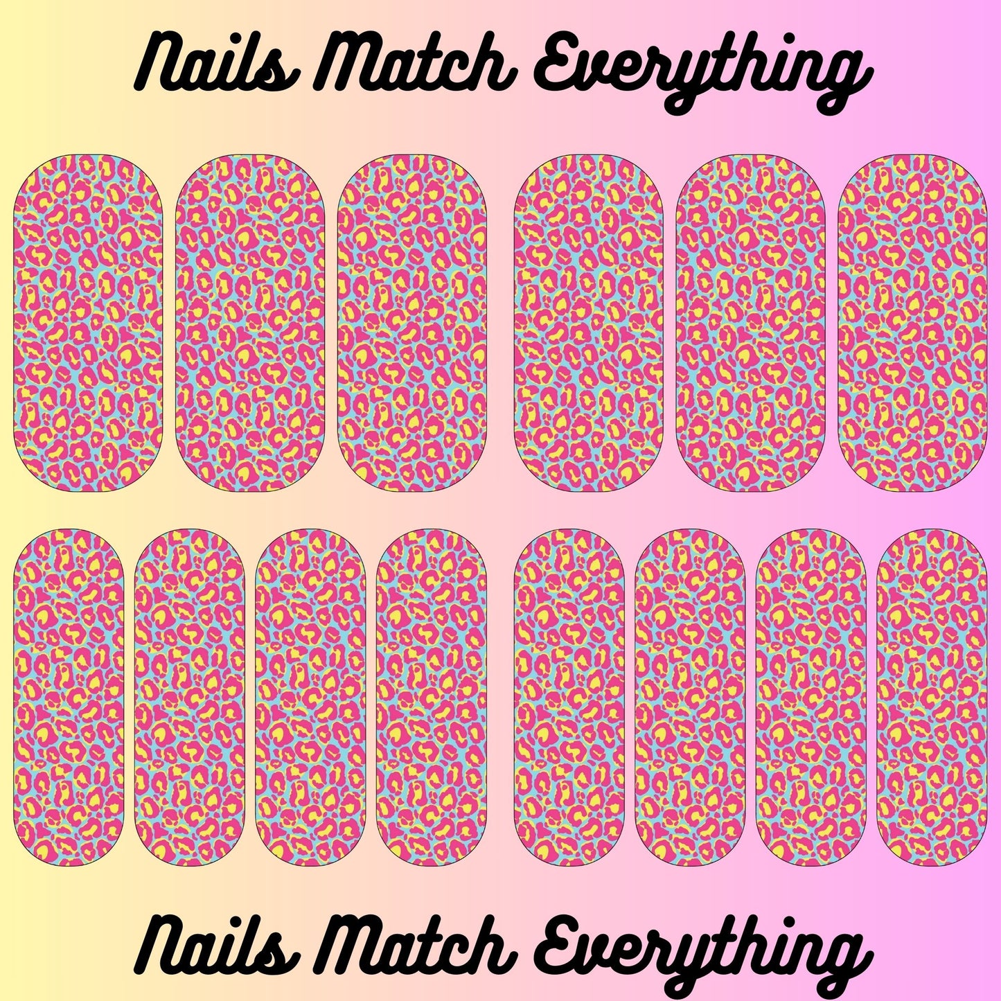 Collection 1 Press-On Nail/Natural Nail Decals Fits 18.5mm to 2.21-inch nails