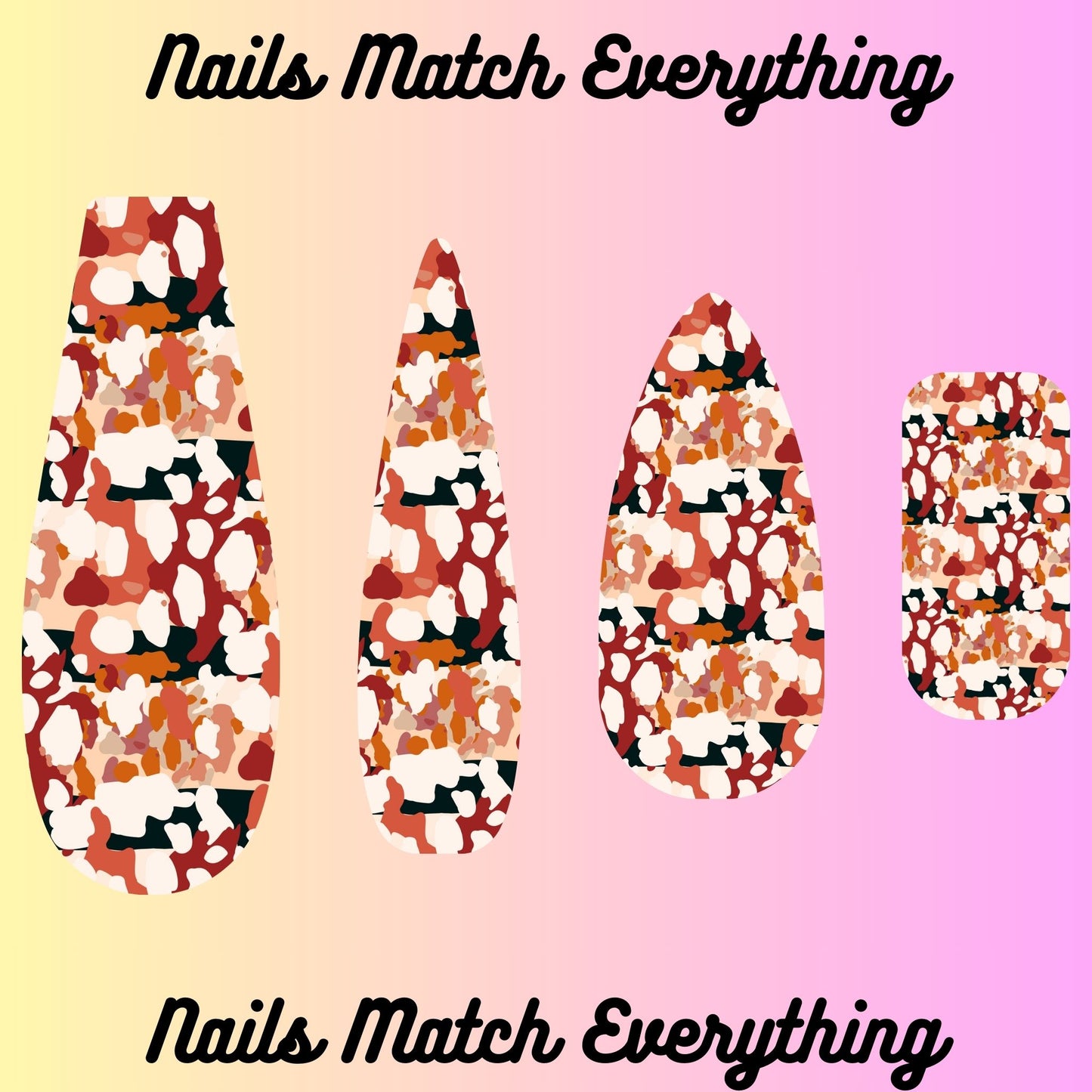 Collection 14 Press-On Nail/Natural Nail Decals Fits 18.5mm to 2.21-inch nails