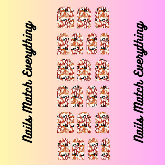 Collection 14 Press-On Toenail/Natural Toenail Decals Fits Square 0.7cm/0.28in to 1.75cm to 0.69