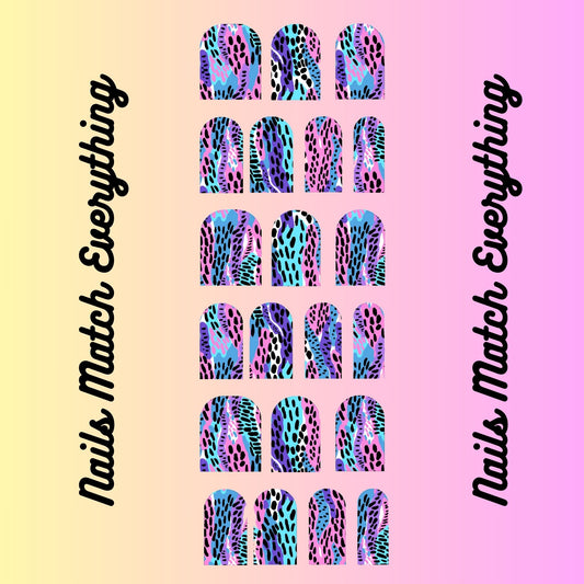 Collection 16 Press-On Toenail/Natural Toenail Decals Fits Square 0.7cm/0.28in to 1.75cm to 0.69