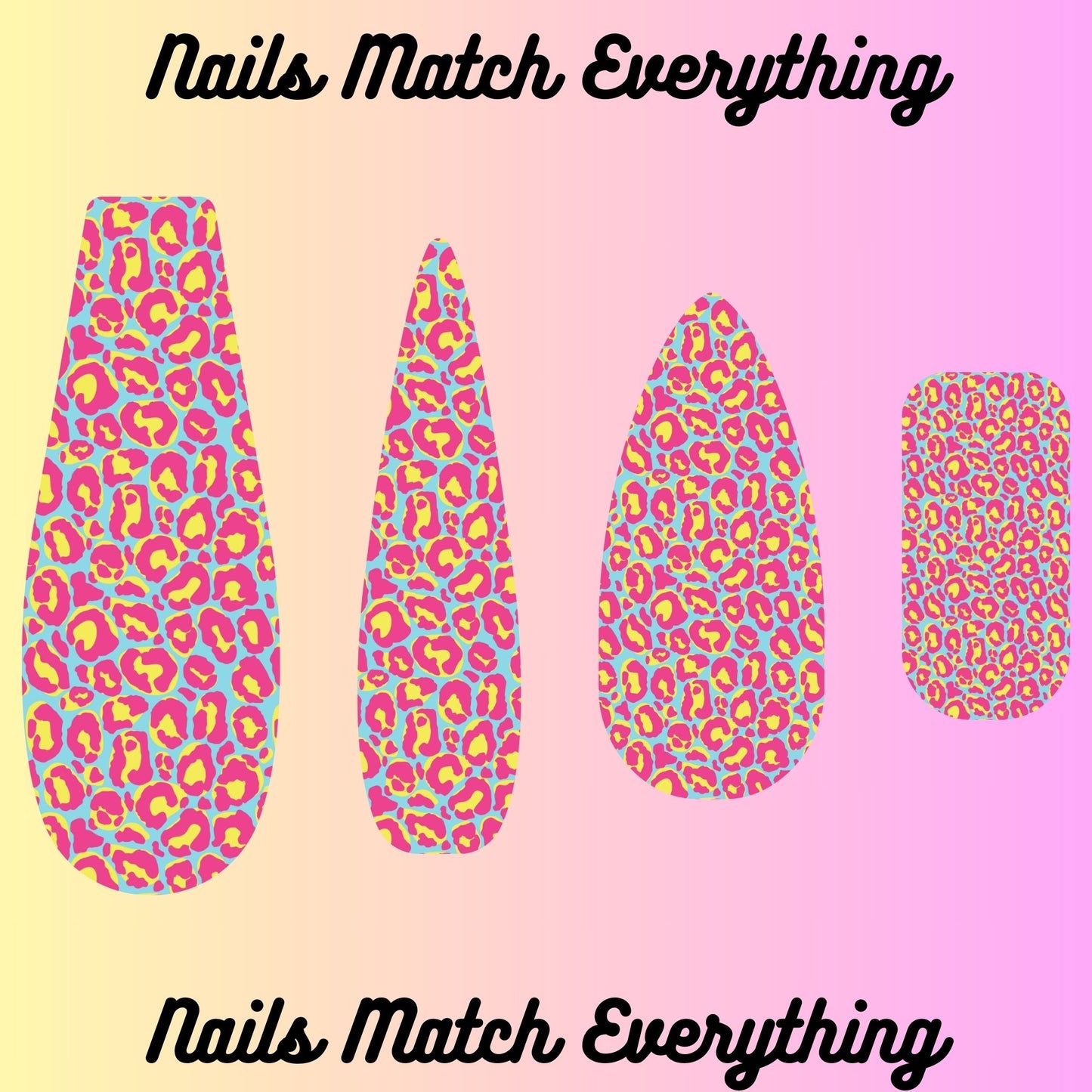 Collection 1 Press-On Nail/Natural Nail Decals Fits 18.5mm to 2.21-inch nails