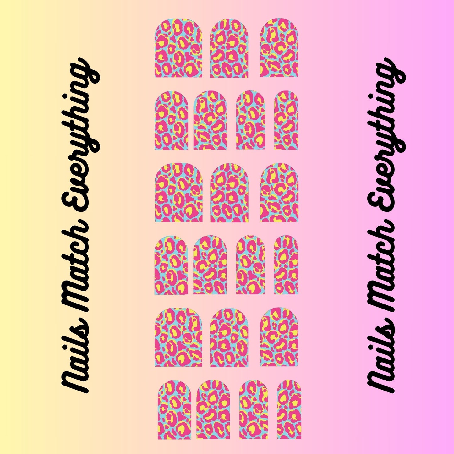 Collection 1 Press-On Toenail/Natural Toenail Decals Fits Square 0.7cm/0.28in to 1.75cm to 0.69