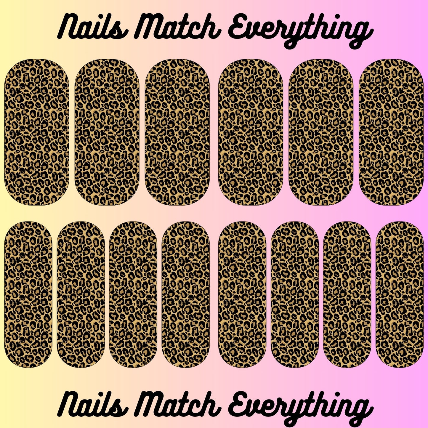 Collection 4 Press-On Nail/Natural Nail Decals Fits 18.5mm to 2.21-inch nails