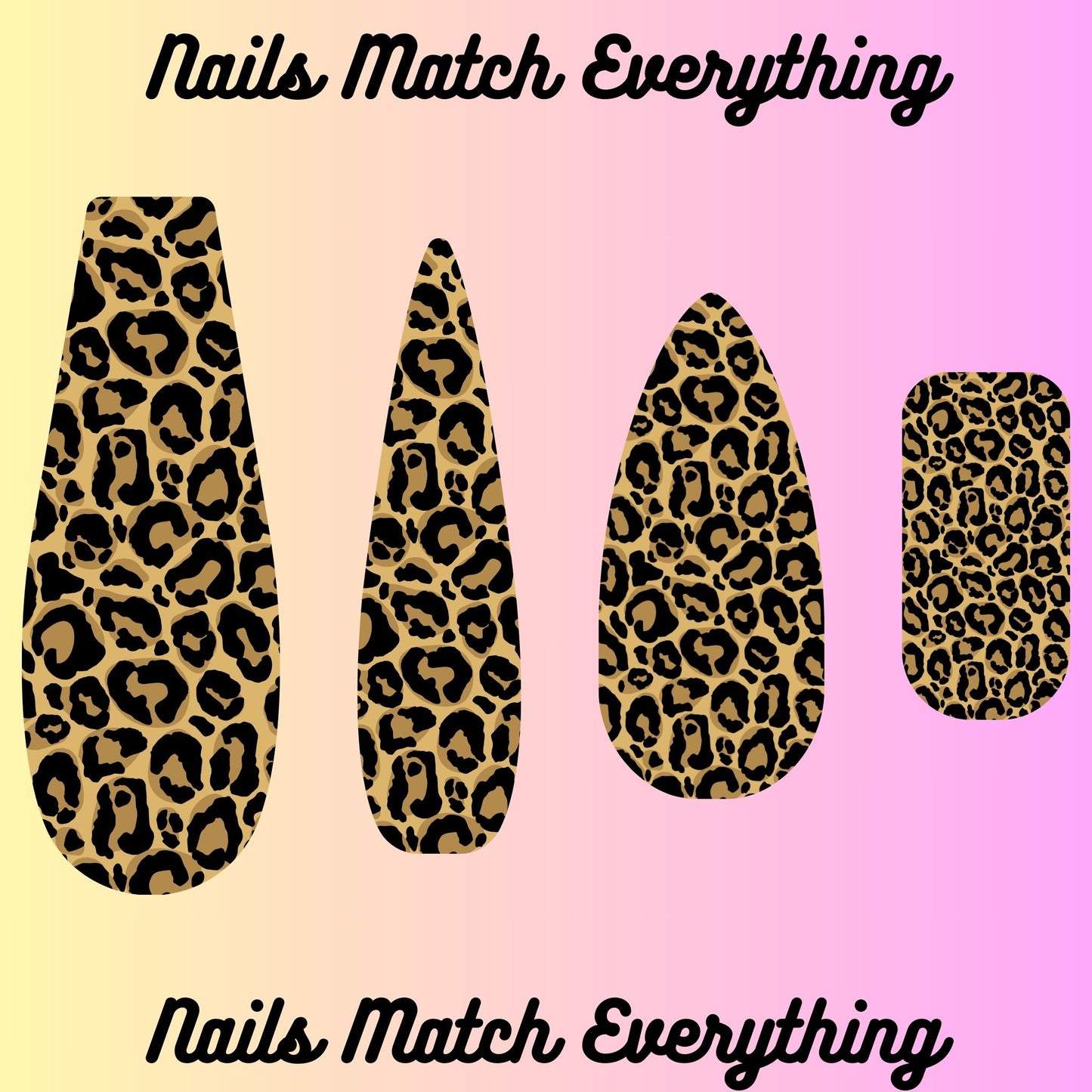 Collection 4 Press-On Nail/Natural Nail Decals Fits 18.5mm to 2.21-inch nails