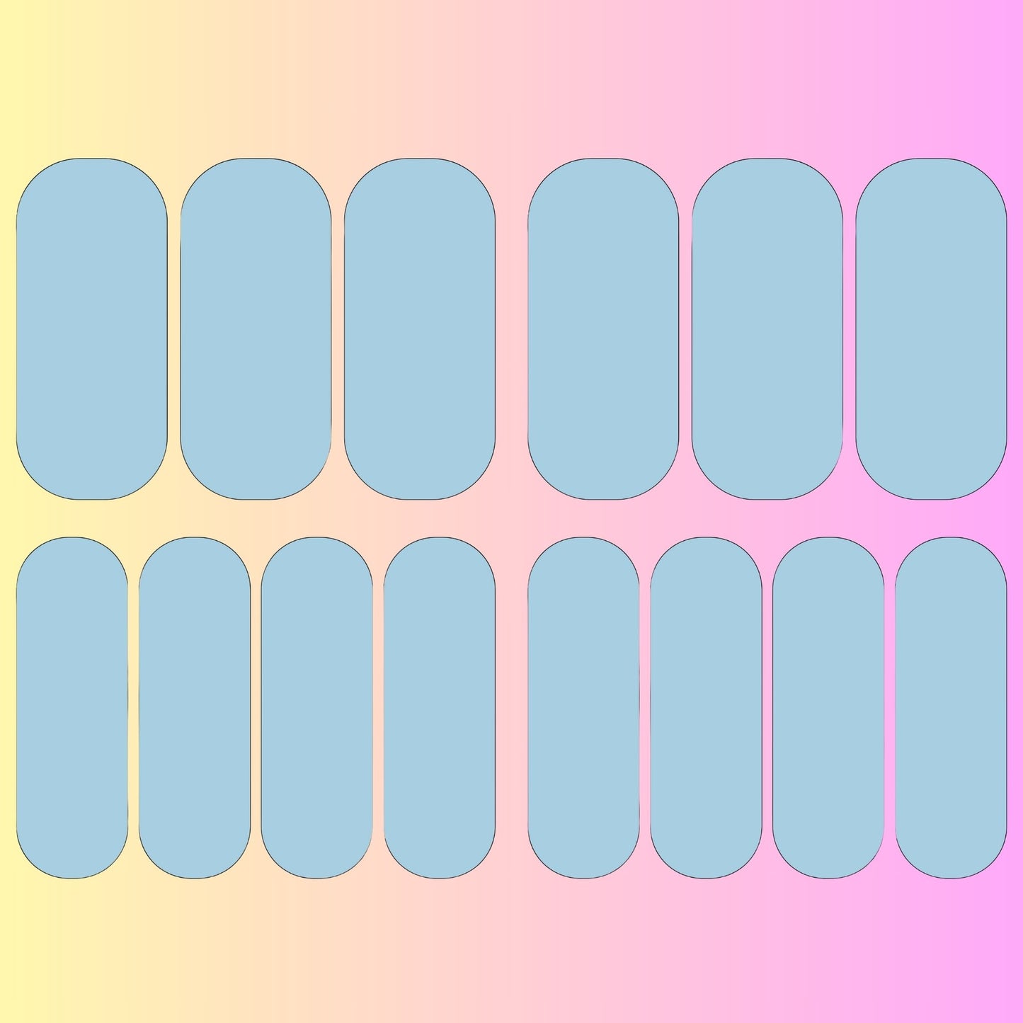 Collection 5 Press-On Nail/Natural Nail Decals Fits 18.5mm to 2.21-inch nails