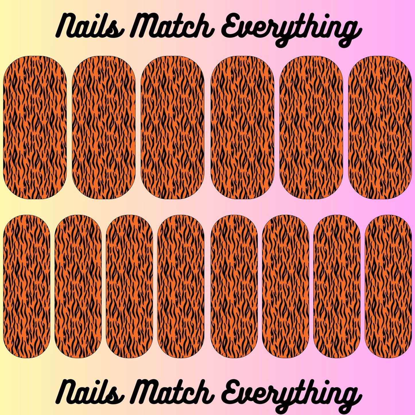 Collection 6 Press-On Nail/Natural Nail Decals Fits 18.5mm to 2.21-inch nails