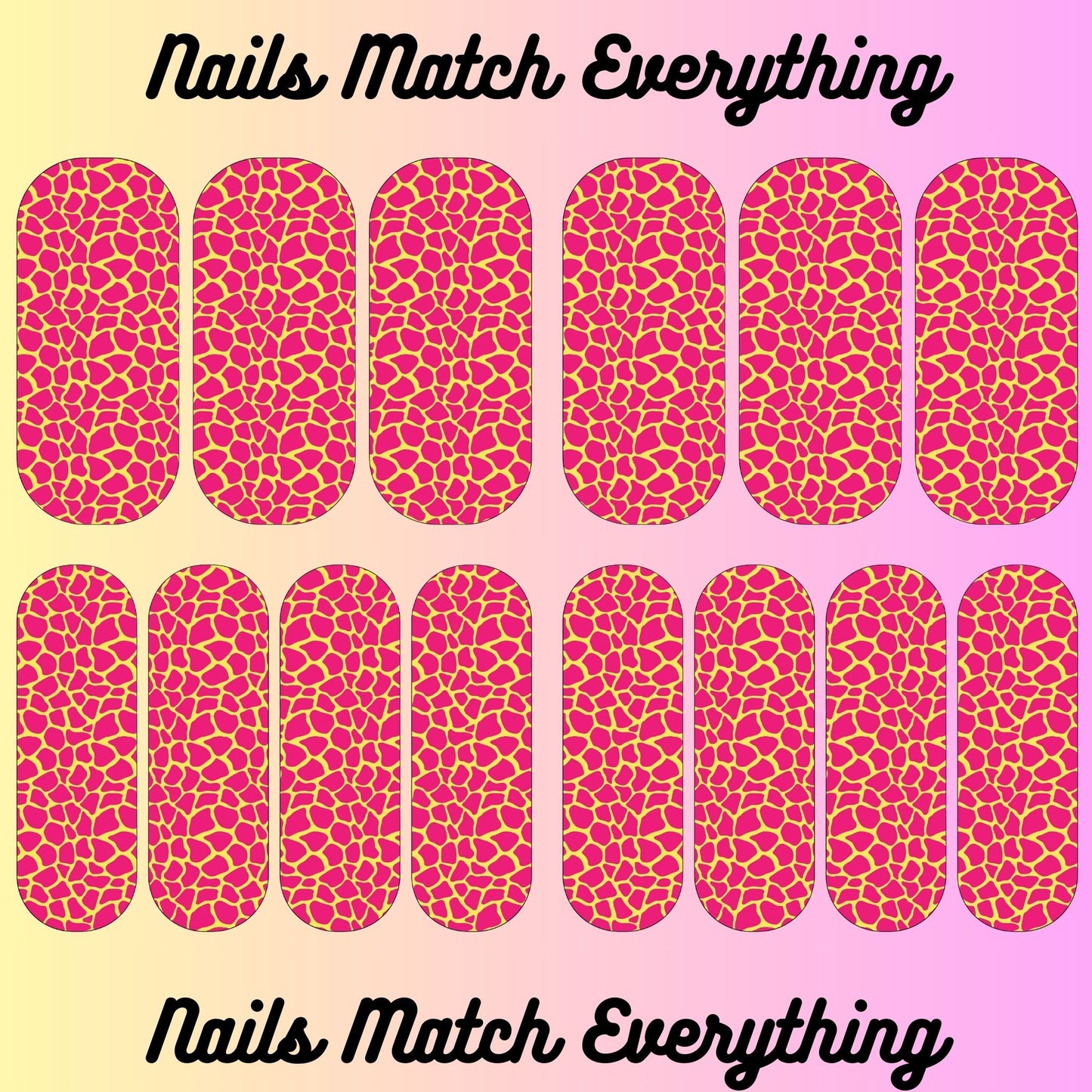 Collection 7 Press-On Nail/Natural Nail Decals Fits 18.5mm to 2.21-inch nails