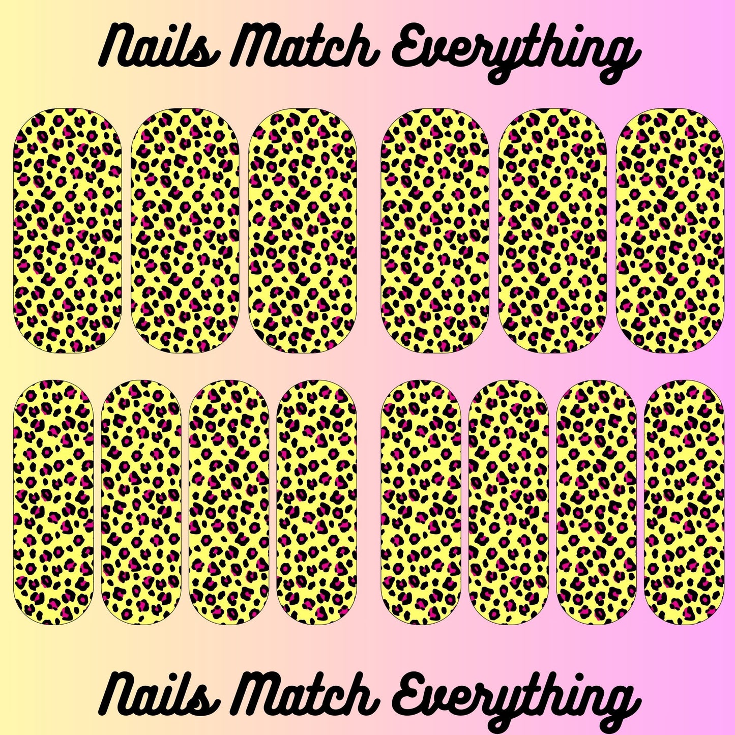 Collection 8 Press-On Nail/Natural Nail Decals Fits 18.5mm to 2.21-inch nails