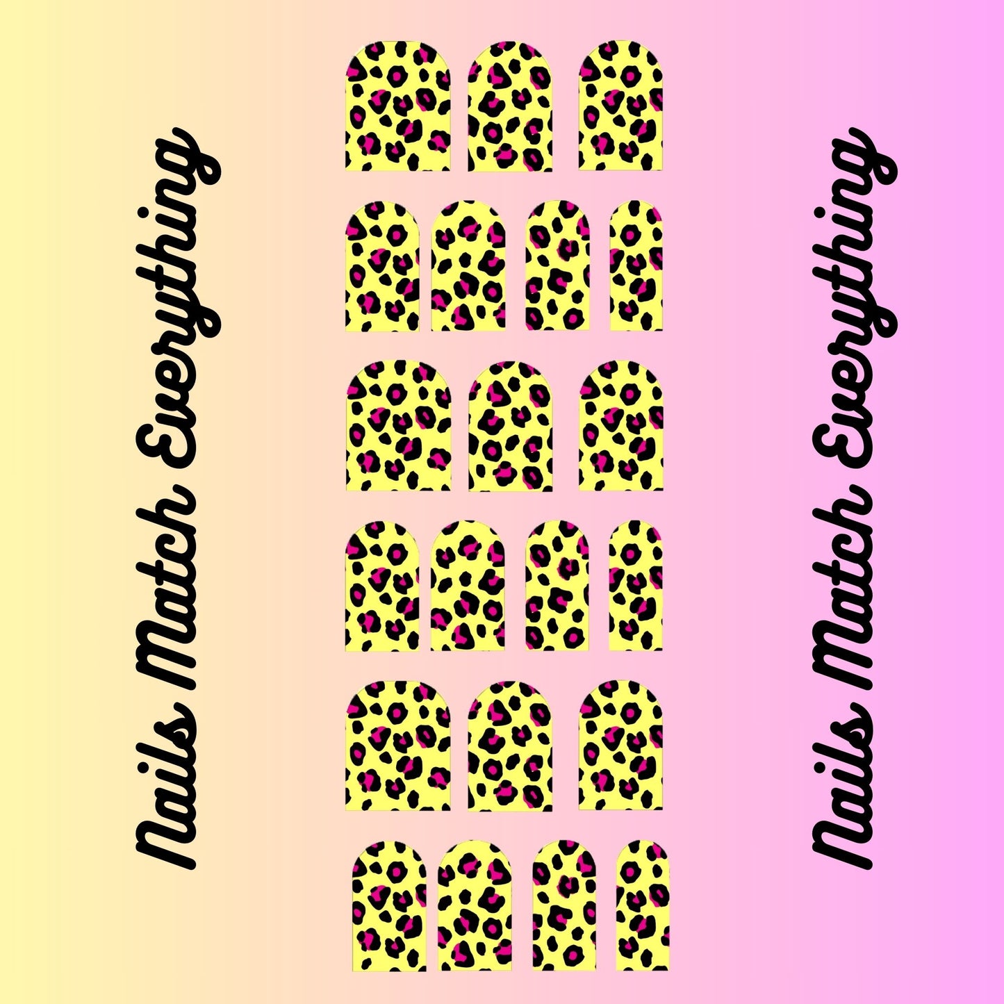 Collection 8 Press-On Toenail//Natural Toenail Decals Fits Square 0.7cm/0.28in to 1.75cm to 0.69