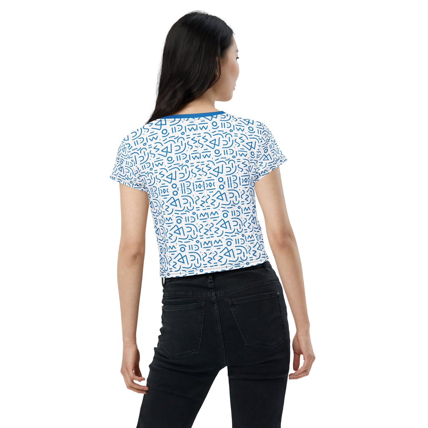 All-Over Print Crop Tee Collection 5 Nails Match Everything