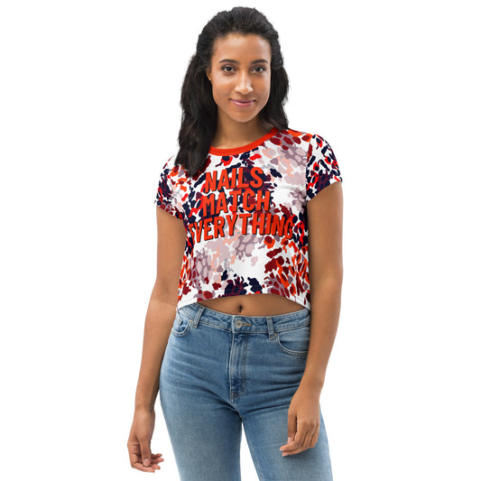 All-Over Print Crop Tee Collection 11 Nails Match Everything