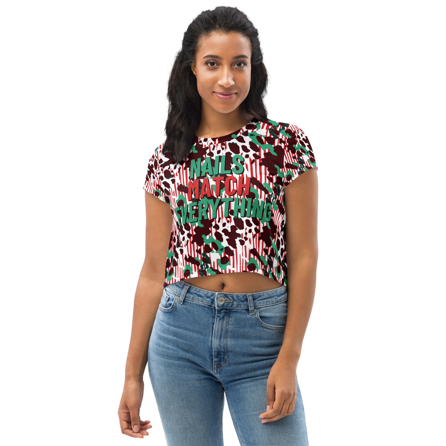 All-Over Print Crop Tee Collection 12 Nails Match Everything