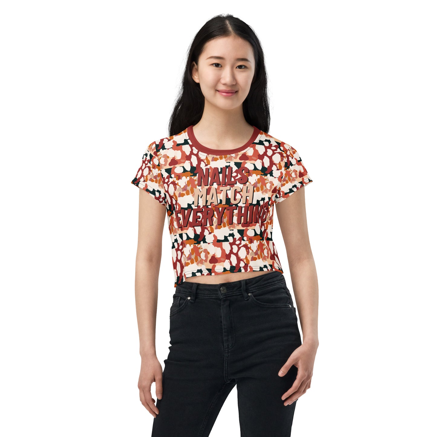 All-Over Print Crop Tee Collection 14 Nails Match Everything