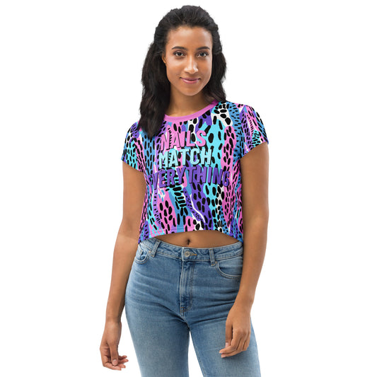 All-Over Print Crop Tee Collection 16 Nails Match Everything