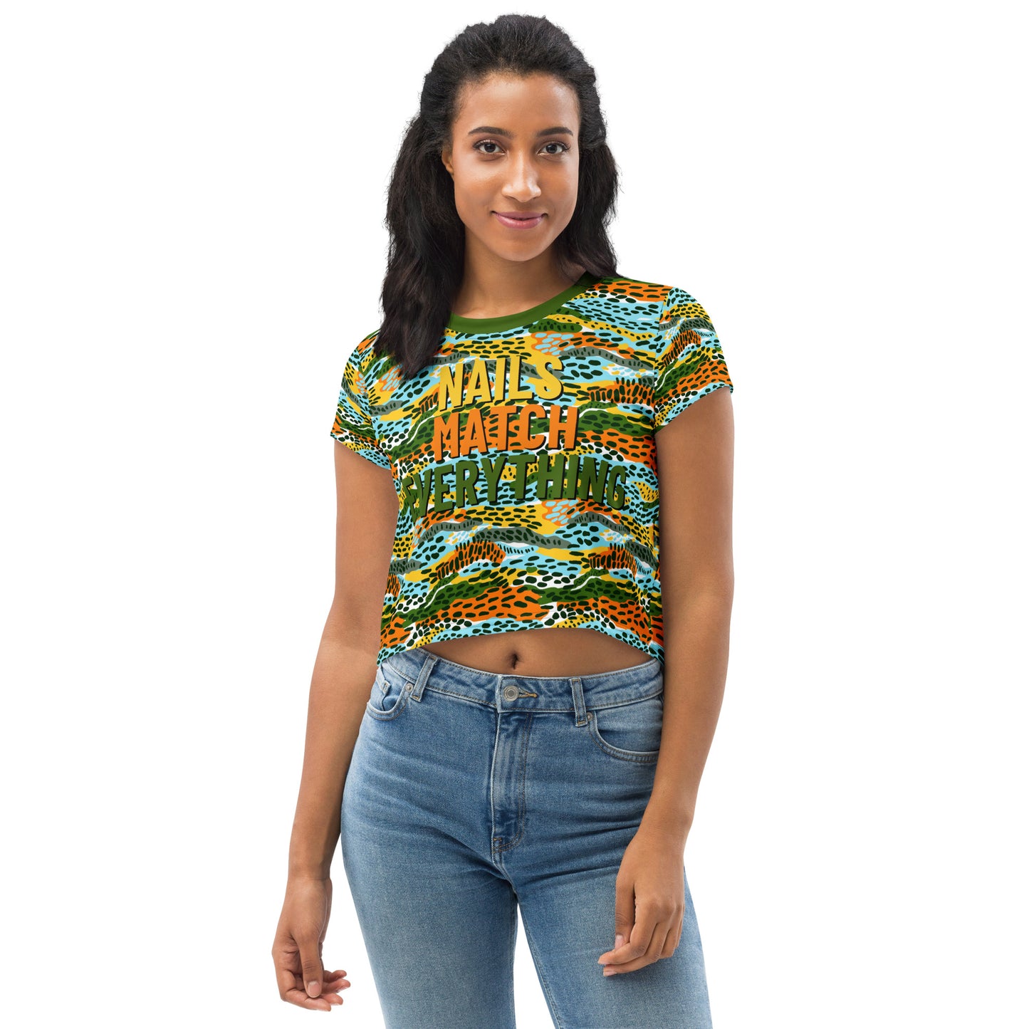 All-Over Print Crop Tee Collection 17 Nails Match Everything