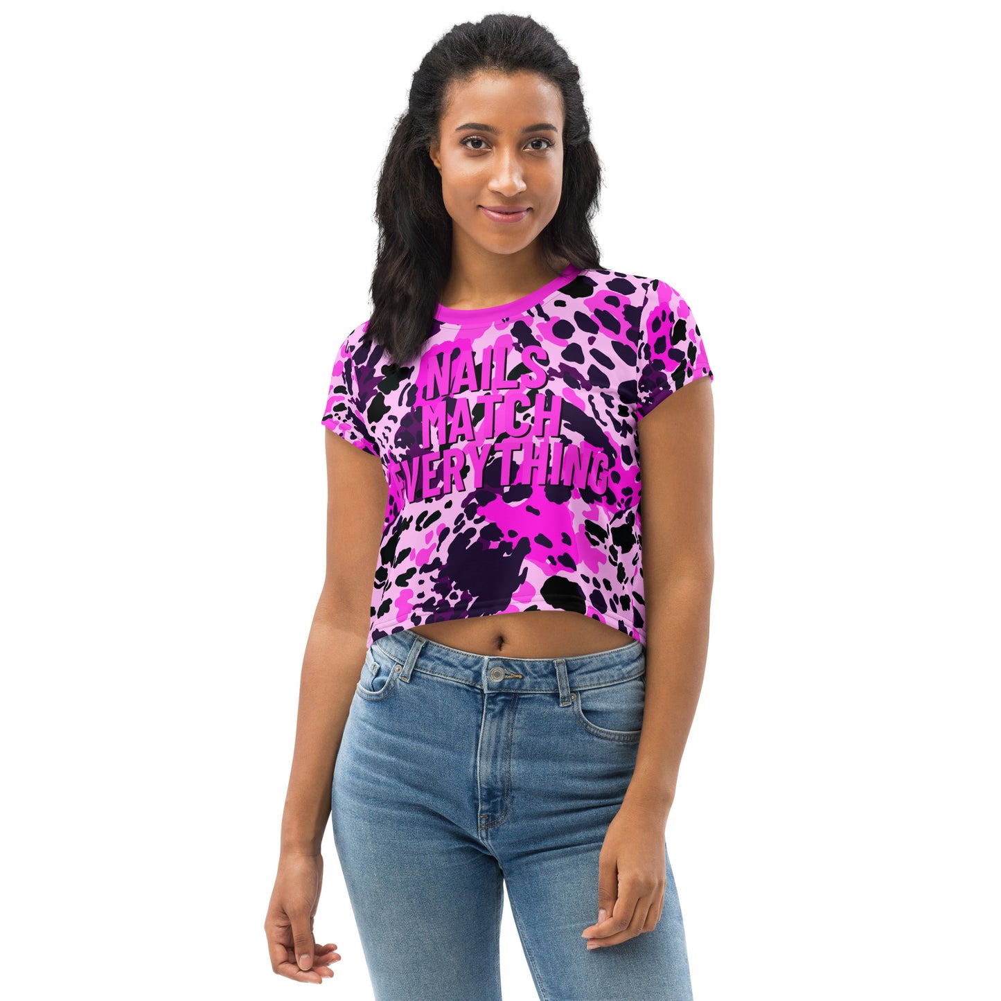 All-Over Print Crop Tee Collection 19 Nails Match Everything