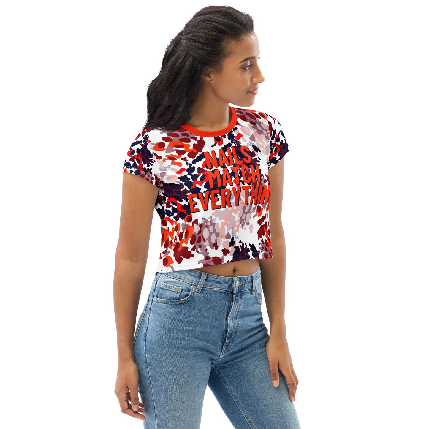 All-Over Print Crop Tee Collection 11 Nails Match Everything