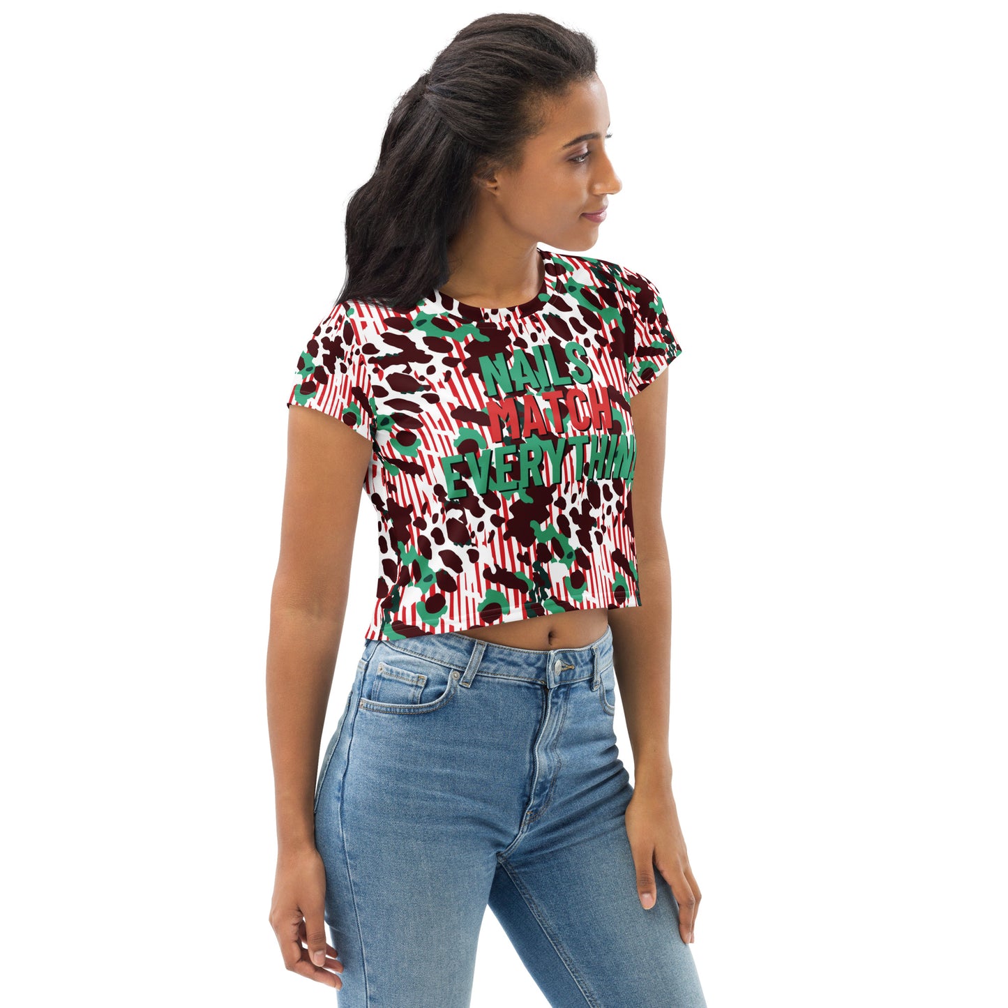 All-Over Print Crop Tee Collection 12 Nails Match Everything