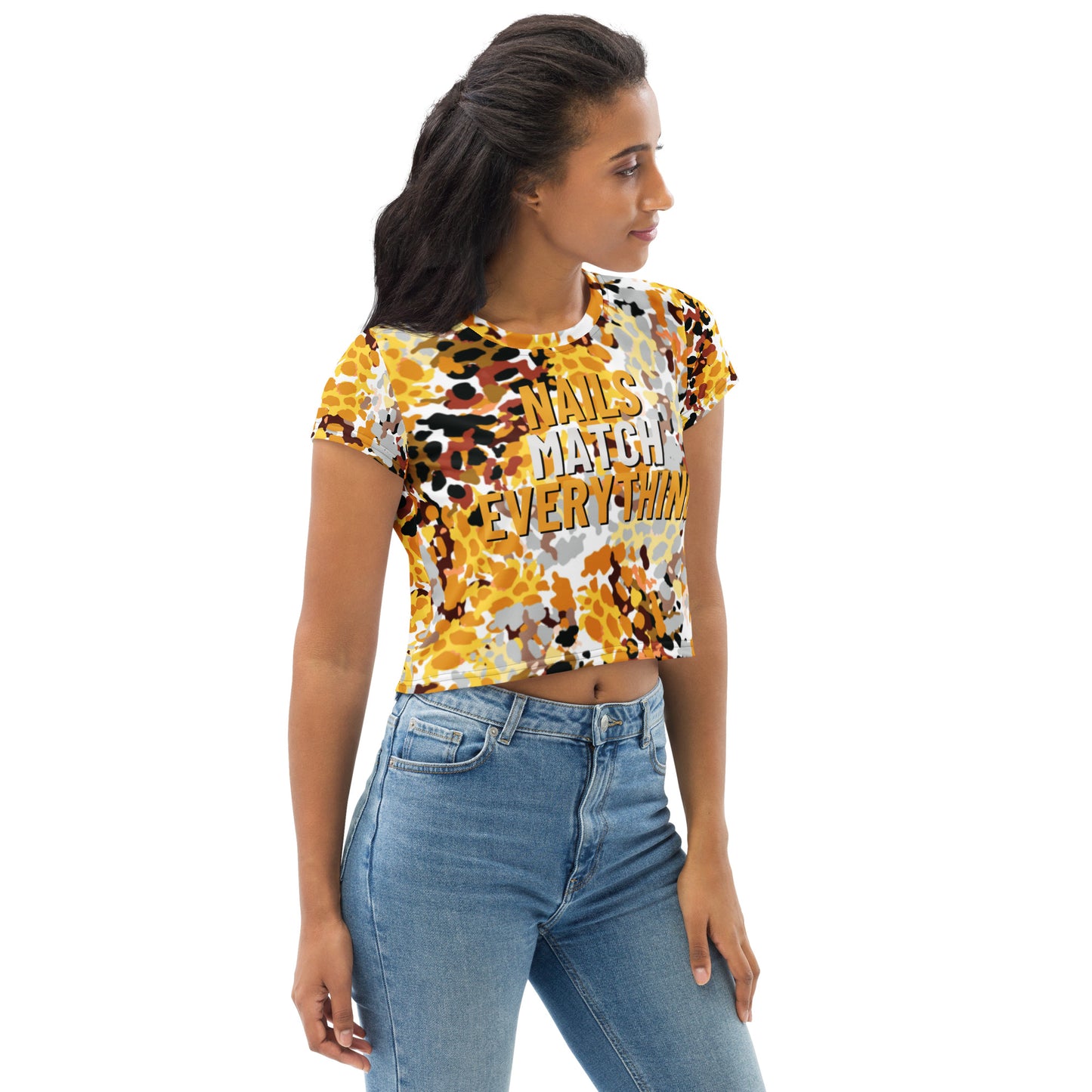 All-Over Print Crop Tee Collection 13 Nails Match Everything