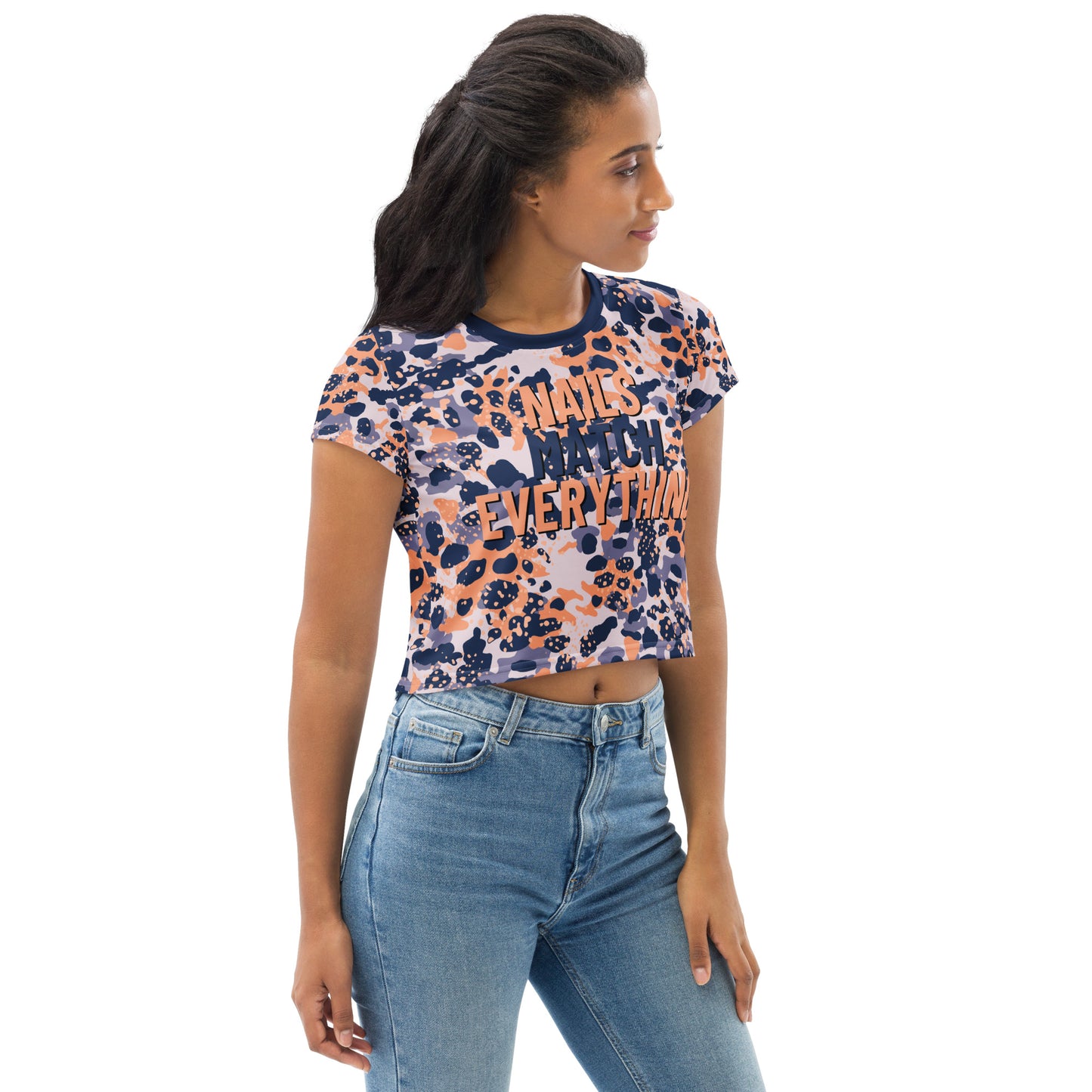 All-Over Print Crop Tee Collection 15 Nails Match Everything