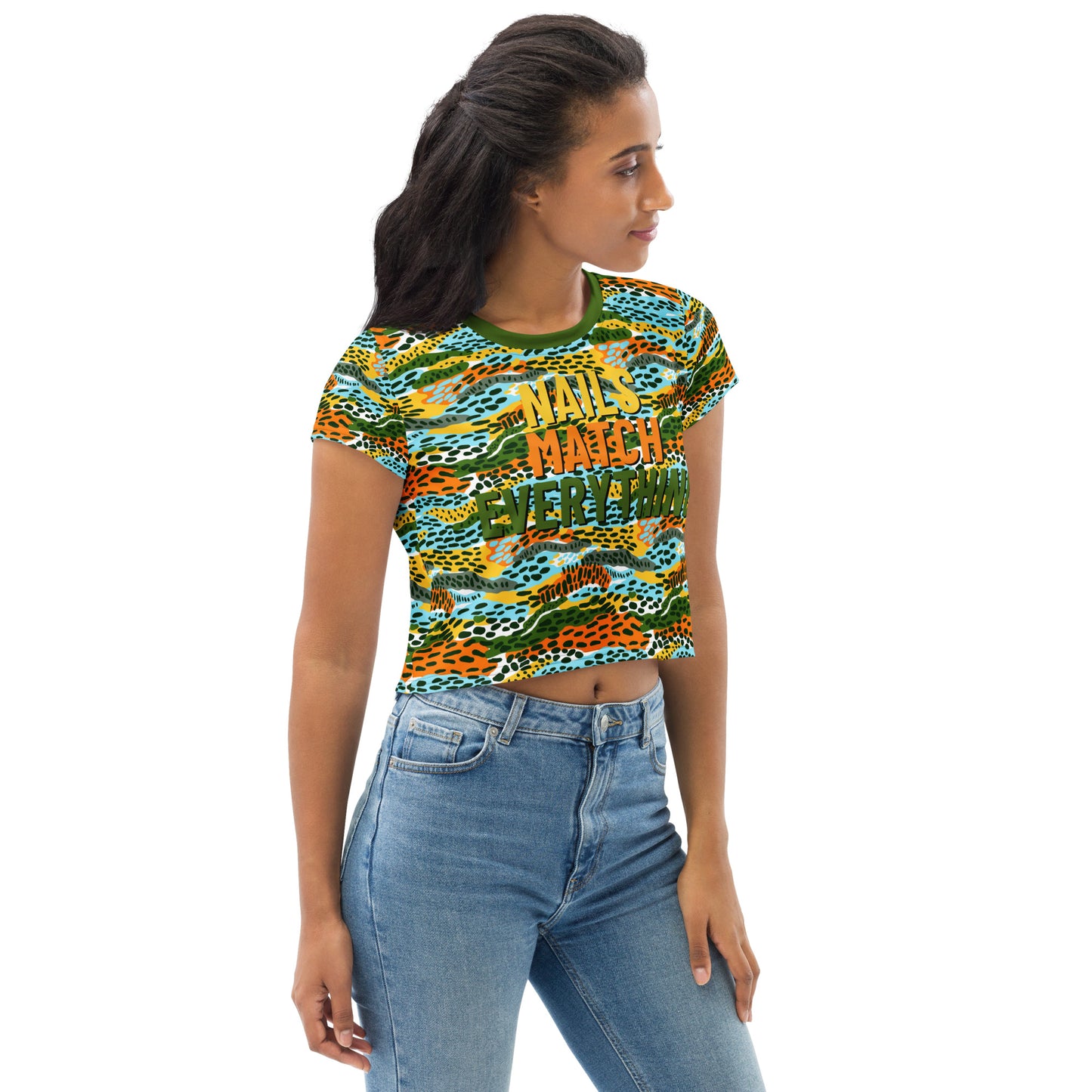 All-Over Print Crop Tee Collection 17 Nails Match Everything