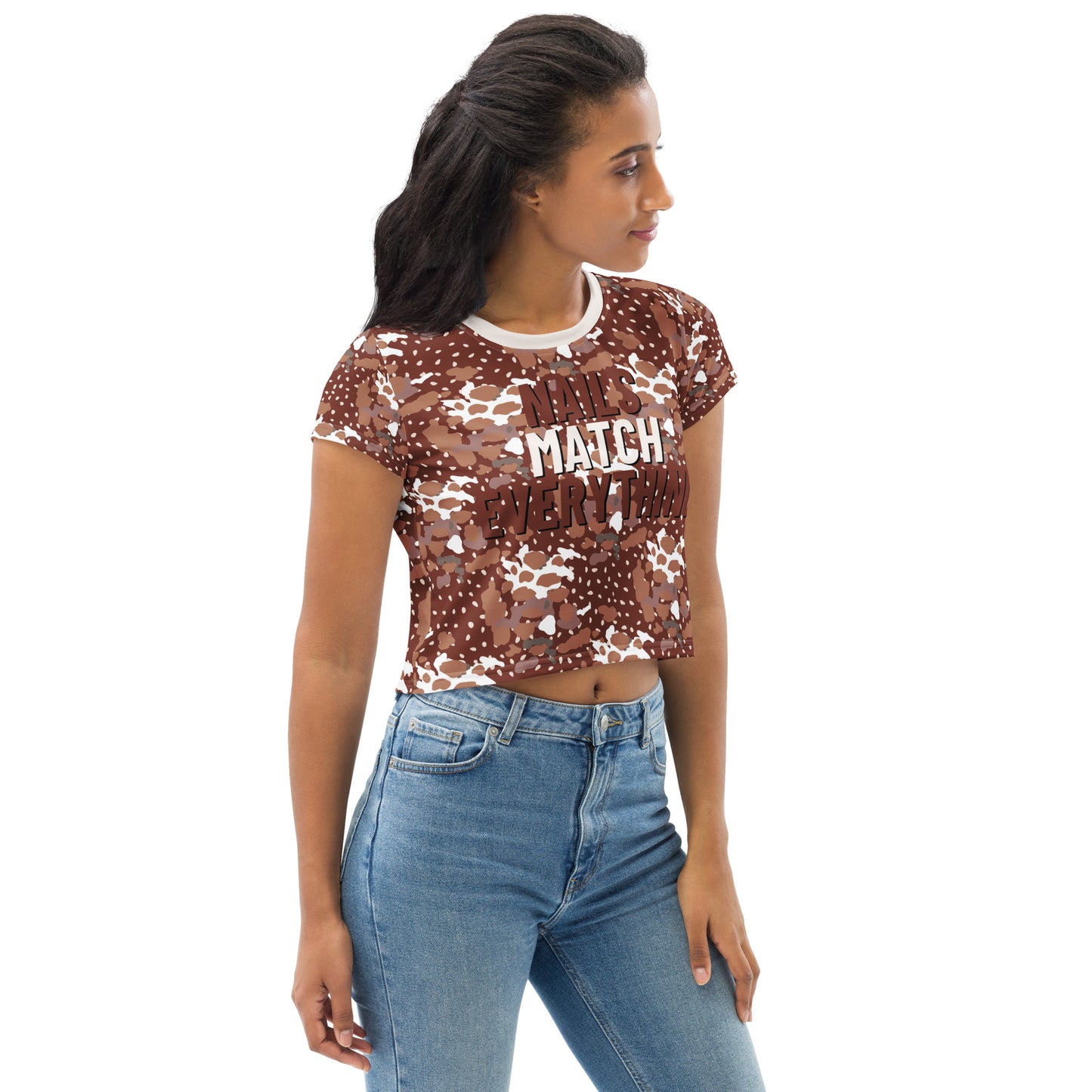 All-Over Print Crop Tee Collection 18 Nails Match Everything