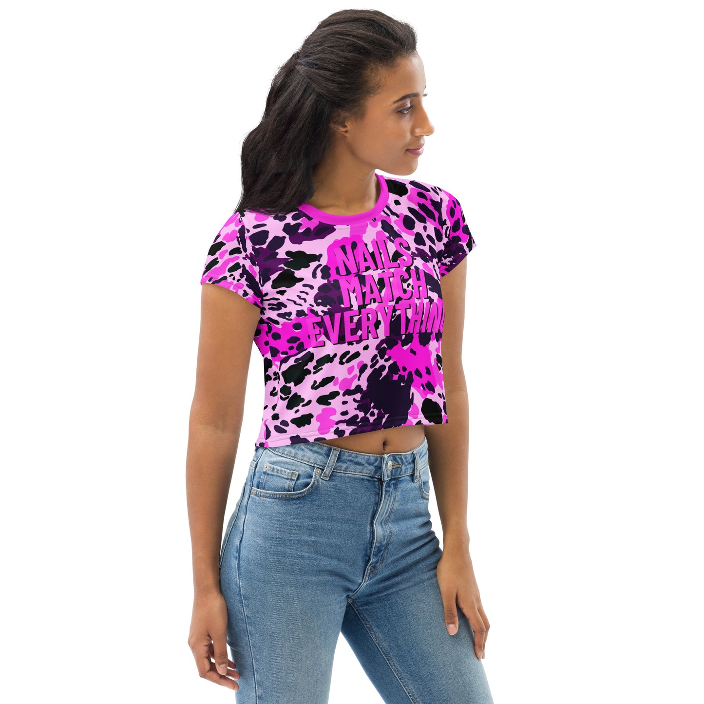 All-Over Print Crop Tee Collection 19 Nails Match Everything